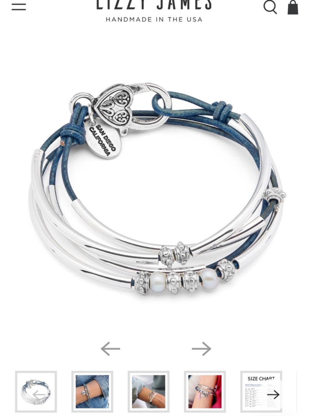 Lizzie James Blue Wrap Bracelet - Picture 6 of 6